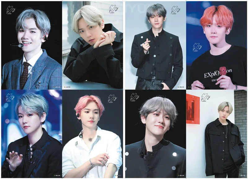 8 *(42x29 см) BAEK HYUN kpop вокруг плакаты в стиле корейских звезд подарок настенные