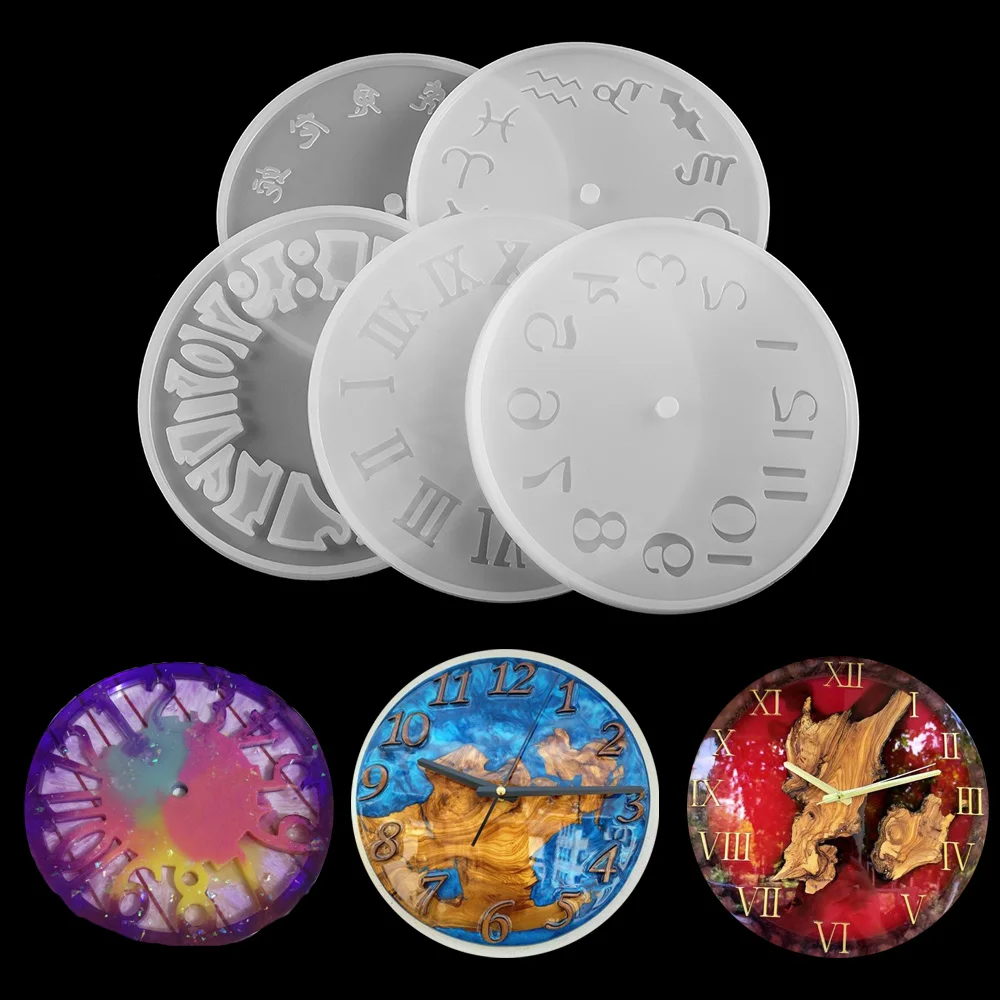 

1pcs DIY Silicone Clock Mold Epoxy Resin Tray Mold Clock Craft Making Mould Round Jewelry Making Accessories