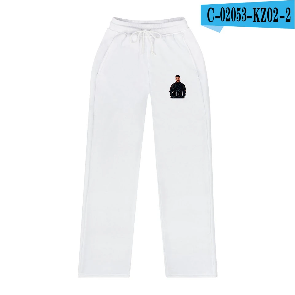 New style of Maluma printing Autumn Fashion Wide Leg Pants Money Heist Hot Casual Fashion Sweatpants - Цвет: White