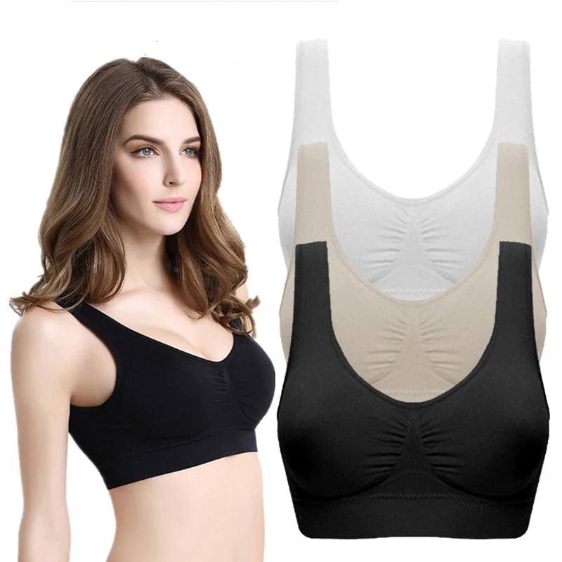 Sports Women Stretch Bra Seamless Comfort Padded Yoga Crop Top Vest Sleep Wireless Bras Tank Female Sport | Спорт и развлечения