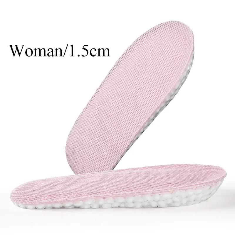 Высокая эластичная амортизационная силиконовая стелька для мужчин и женщин, модные невидимые стельки для обуви - Цвет: pink 1.5cm