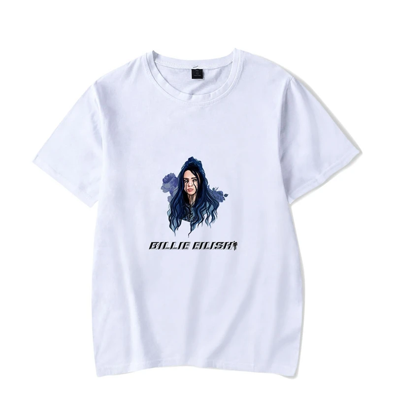 Billie Eilish Футболка Harajuku с круглым вырезом футболка с коротким рукавом для мужчин и женщин уличная хип-хоп футболка крутой для хипстеров футболки с графикой