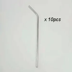 10pcs Stainless Steel Straw,Reuseable Colorful Drinking Straw 10.5 inch(265mm*6mm - Цвет: Original(Silver)