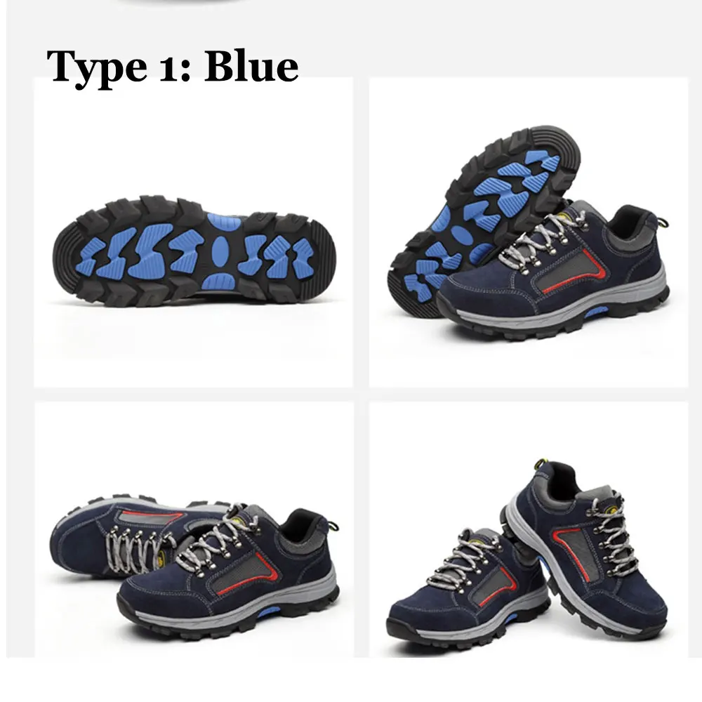 SUADEEX/защитная Рабочая обувь; мужские зимние ботинки со стальным носком; Строительная обувь; защитные ботинки; Рабочая защитная обувь - Цвет: Blue