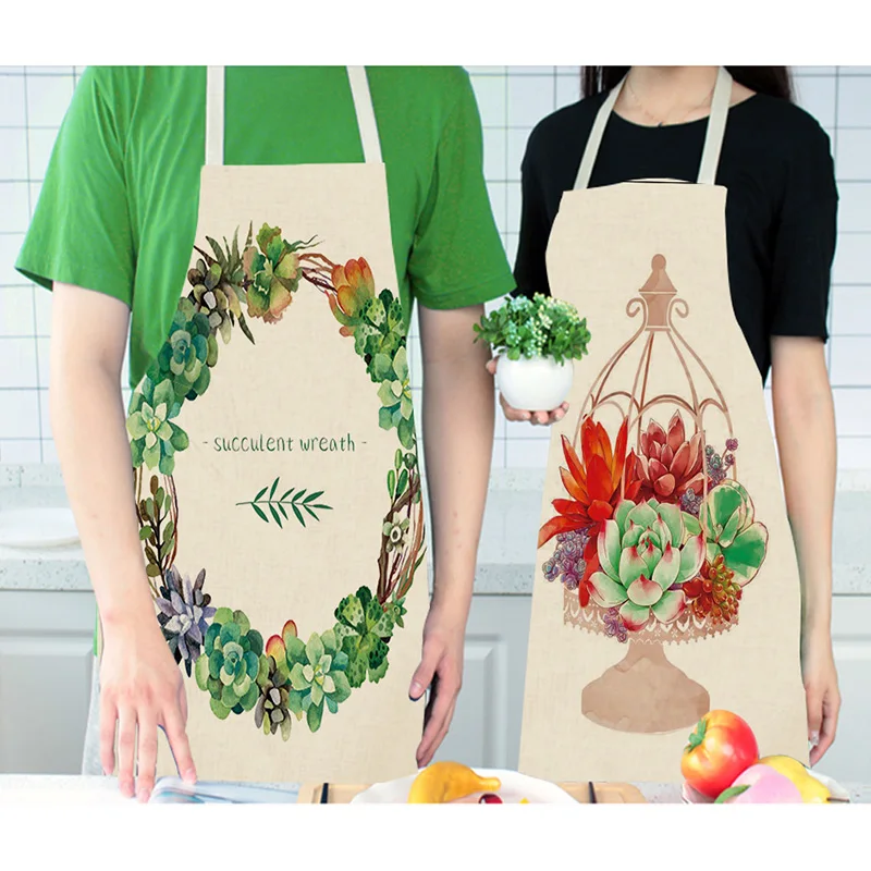 Кухонный Фартук с рисунком кактуса хлопковый фартук для суккулентов домашний