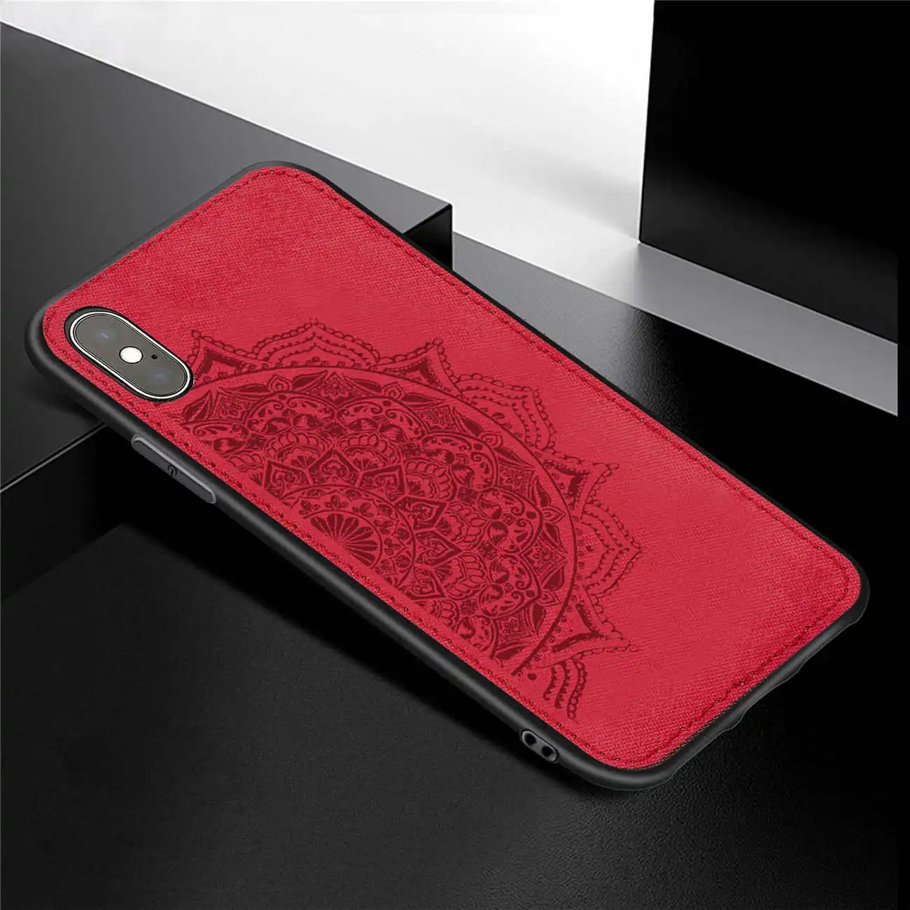 Чехол для телефона Apple iPhone XR(6,"), [PC+ TPU] защитная задняя крышка с мандалой для iPhone XS Max 6 6S Plus iPhone 7 8 Plus - Цвет: red