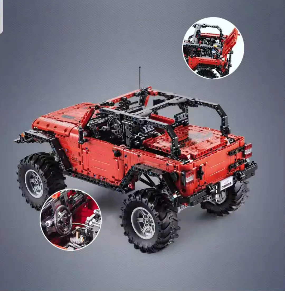 MOC Jeep Wrangler Adventurer светодиодный RC двигатель мощность функция fit technic строительный блок кирпичи автомобилей детские игрушки Gft