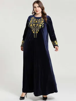 

Plus Size Velvet Abaya Dubai Turkish Hijab Muslim Dress Islamic Clothing Lladies Abayas Caftan Kaftan Dresses Robe Kleding