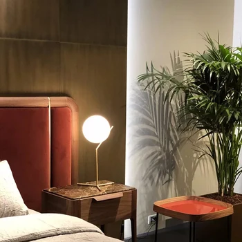 

Modern Glass Globe Table Lamp E27 Bulb Nordic Desk Lamp Loft for Bedroom Bed Side Table Decor Table Lamp Gold Color LED Bulbs AC