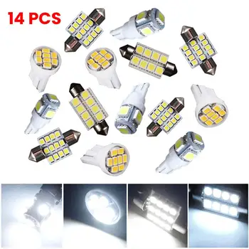 

14pcs CAN-bus Error Free White Led Interior Light Kit Package for T10 194 31mm Map Dome License Plate Light Car-Styling