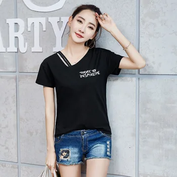 

2020 Women Short Sleeve Shirt Lady Top Cotton