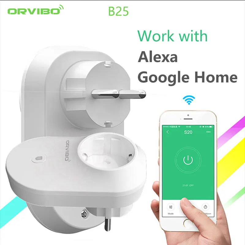 

Alexa Google Home Orvibo B25 EU/UK/US Smart Home System Power Socket Plug 4g/Wifi Remote Control Wireless Switch By Smartphone