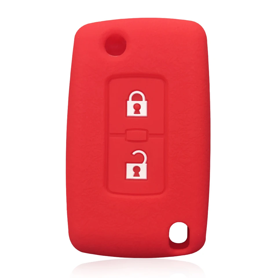 OTOTEC Custodia per chiave telecomando a 2 pulsanti con scanalatura sinistra, kit di riparazione per chiave vergine compatibile con ASX Grandis Outlander Lancer