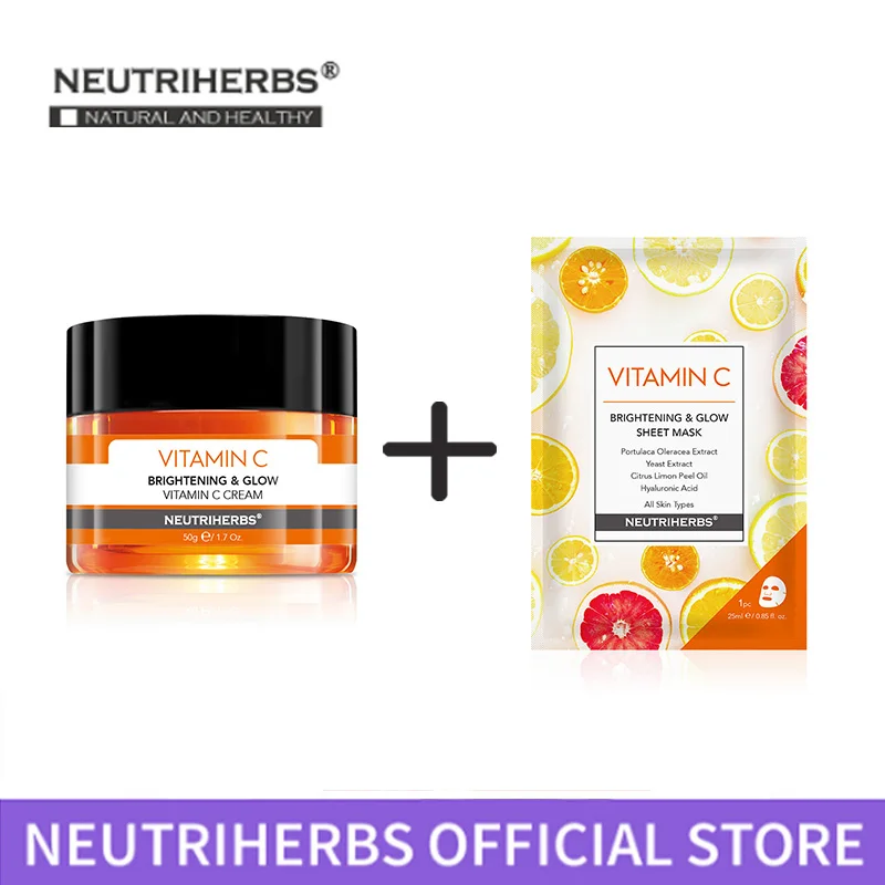 

NUETRIHERBS Face Facial Cream and Sheet Mask with Vitamin C Anti Aging and Wrinkle Moisturizing Firming Skin