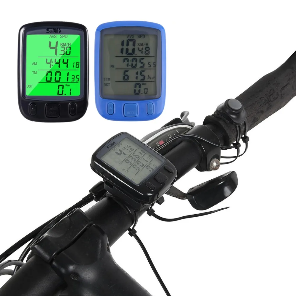 

2018 563B Waterproof LCD Display Cycling Bicycle Wired Computer Odometer Speedometer Waterproof Speedometer with Green Backlight