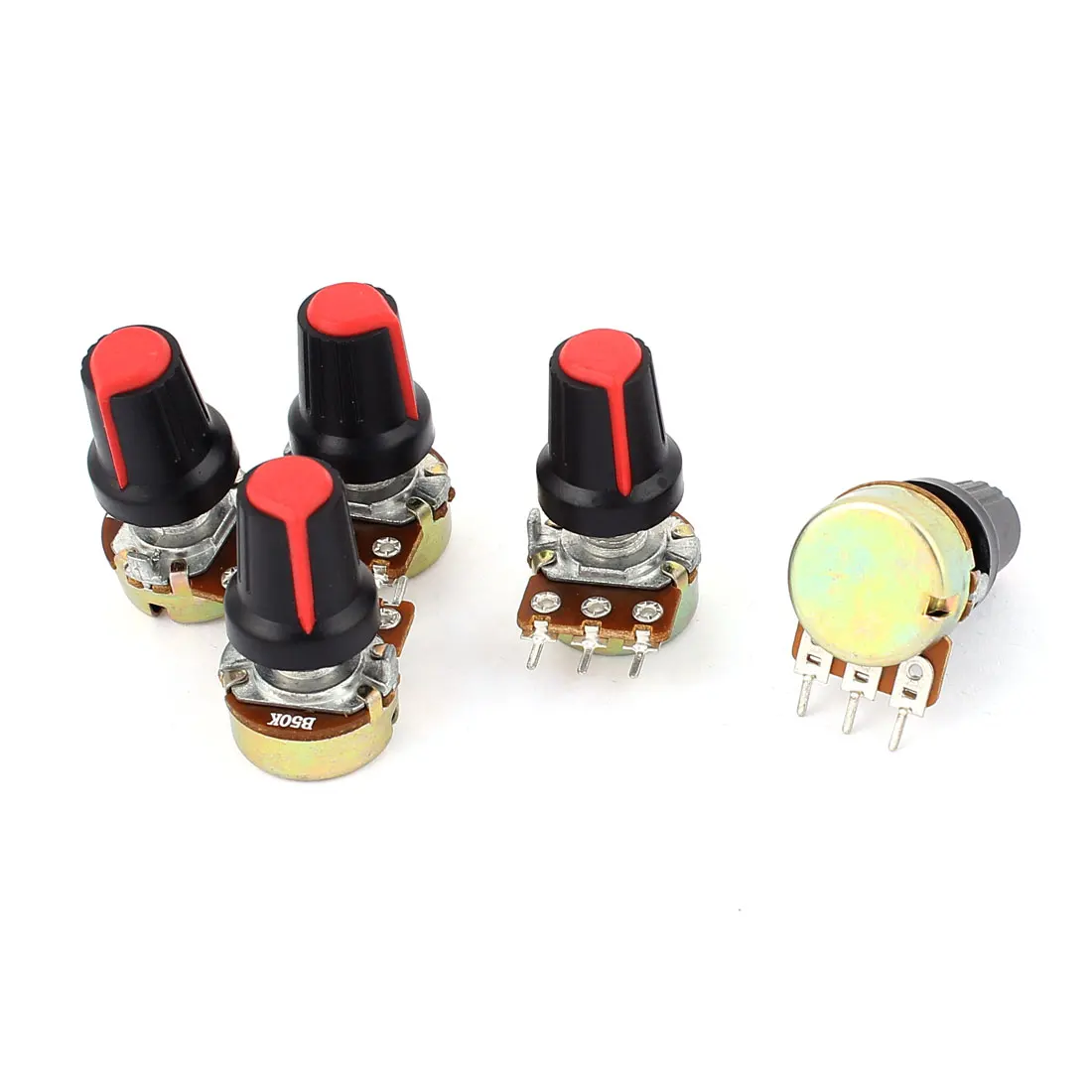 

uxcell 5pcs 50K OHM 3 Terminal Linear Taper Rotary Volume B Type Potentiometer Pot B50K