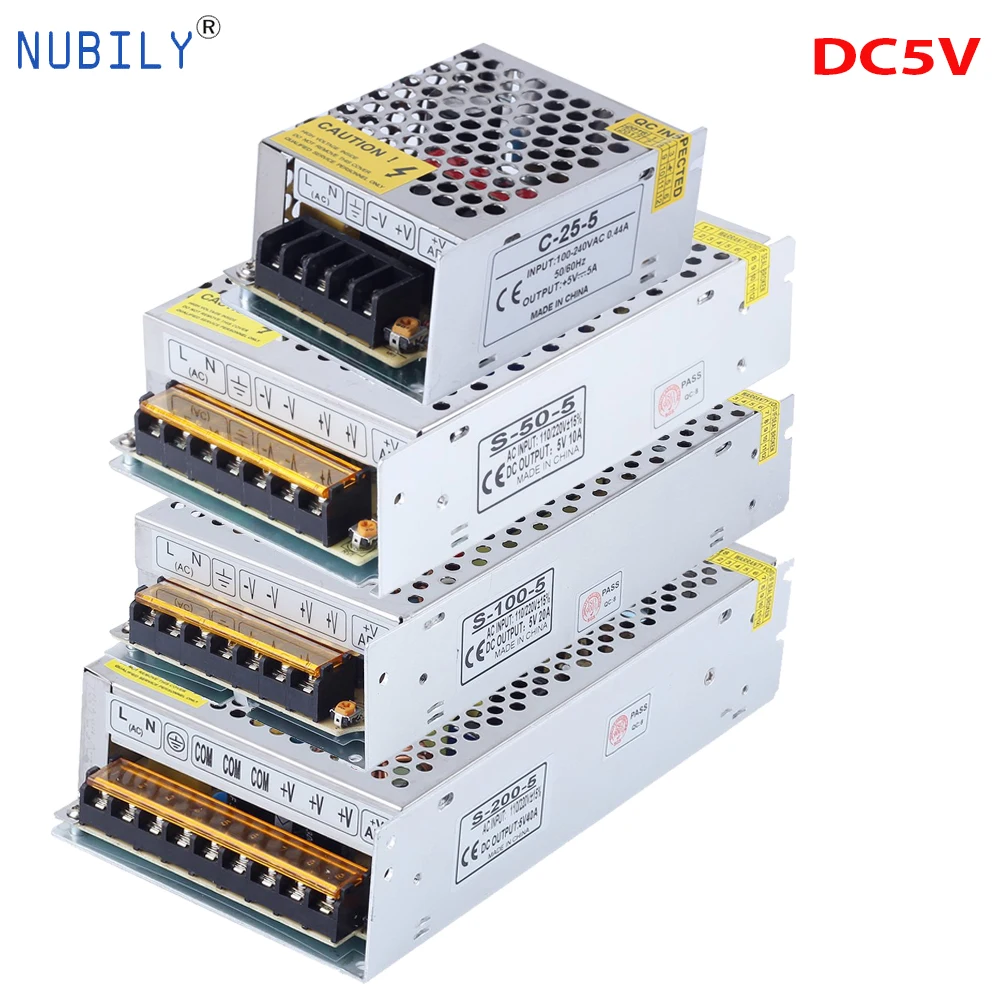 

5V Switching Power Supply LED Regulated Transformer Converter AC110V-220V to DC 5V Driver For WS2812 IC LED Strip Lights Radio