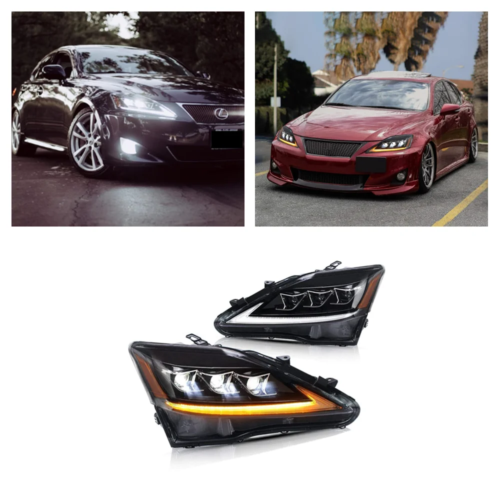 

2PCS Headlight For Lexus IS250/IS300/IS350 2006-2012 FULL LED Sequential Turn Front Lamp Assembly Pulg and Play Car Accessories