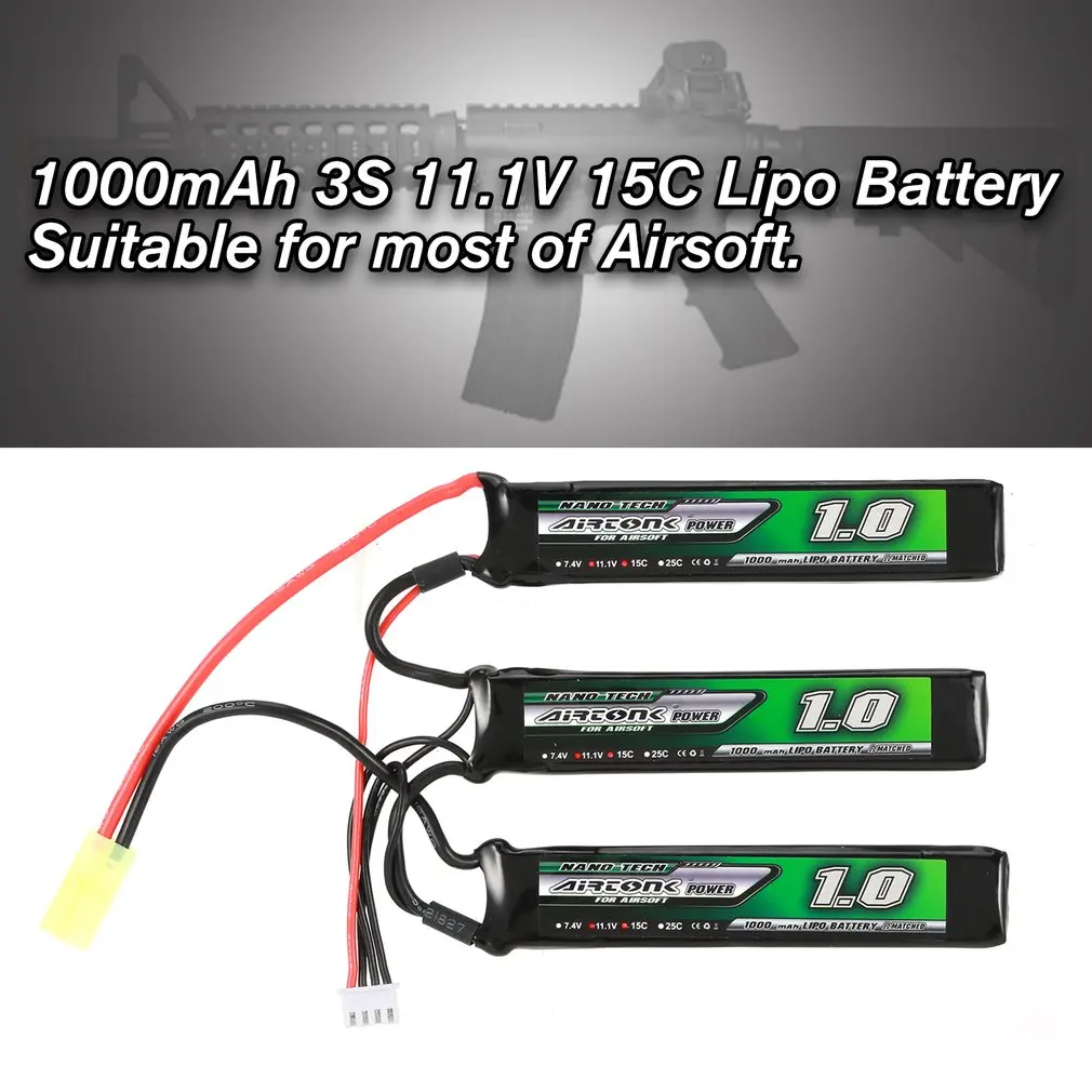 Airtonk power 7,4 V 1000mAh 15C 2 S/11,1 V 15C 3S Lipo батарея мини пробка из Тамия перезаряжаемая для игрушечное оружие подарок-игрушка для мальчика