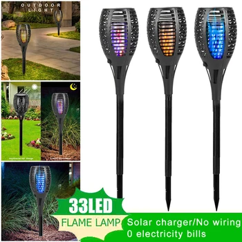 

Solar Torch Flame Lights Landscape Yard Lawn Lamp Decor Waterproof Light Control Dance Spotlight for Outdoor Lighting Solar lamp