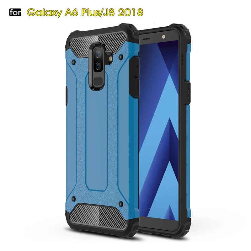 100 штук броня чехол s для samsung J2 Core J4 Plus J6 Prime J3 J7 J8 J5 ударопрочный чехол-гибрид для телефона Dual Слои крышка