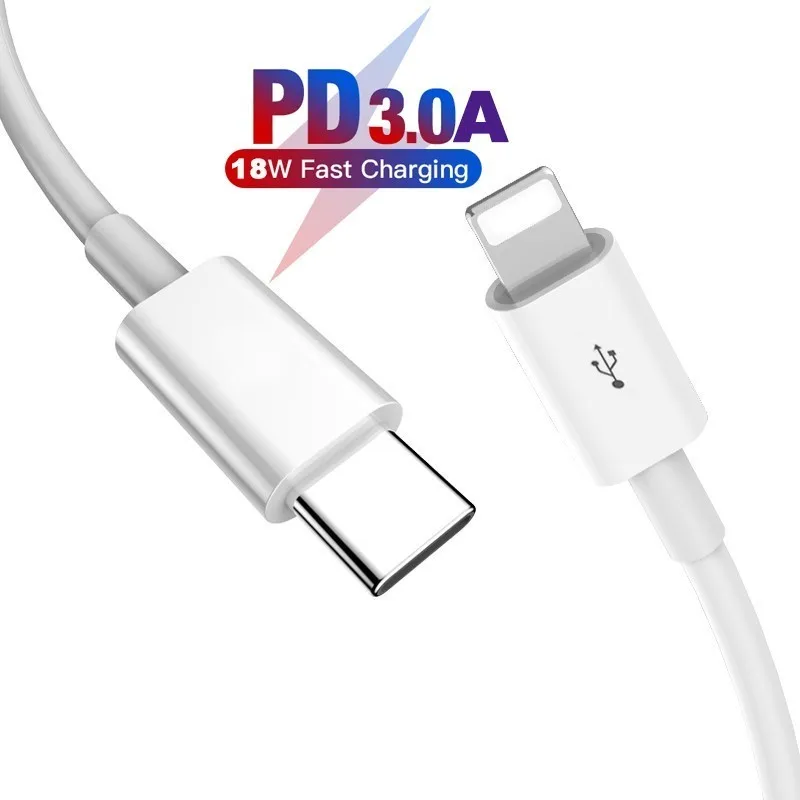 

PD Fast Charging Cable For USB C Lightning For iPhone Xs Xxs pin to TypeC 3A Quick charger for Type C Lightning Macbook to phone