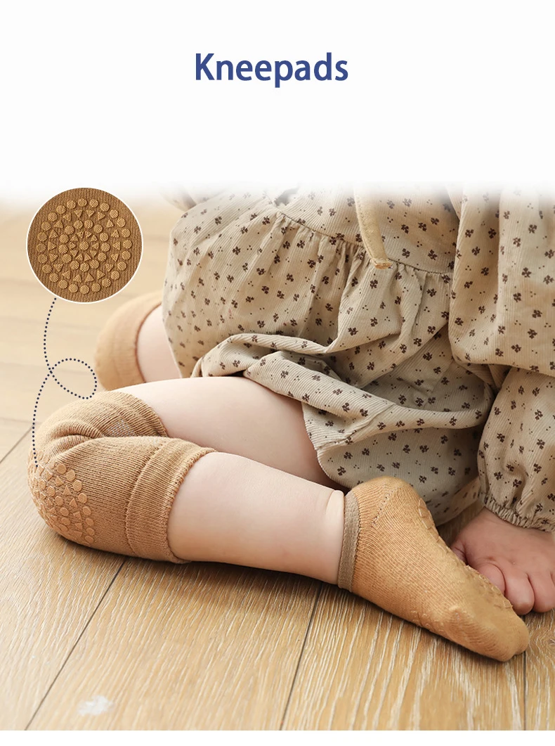antideslizantes rodilleras de 1 a 3 años ayuda a gatear Sendley 3 pares de rodilleras para bebé y 3 pares de calcetines con puntos de goma para gatear 