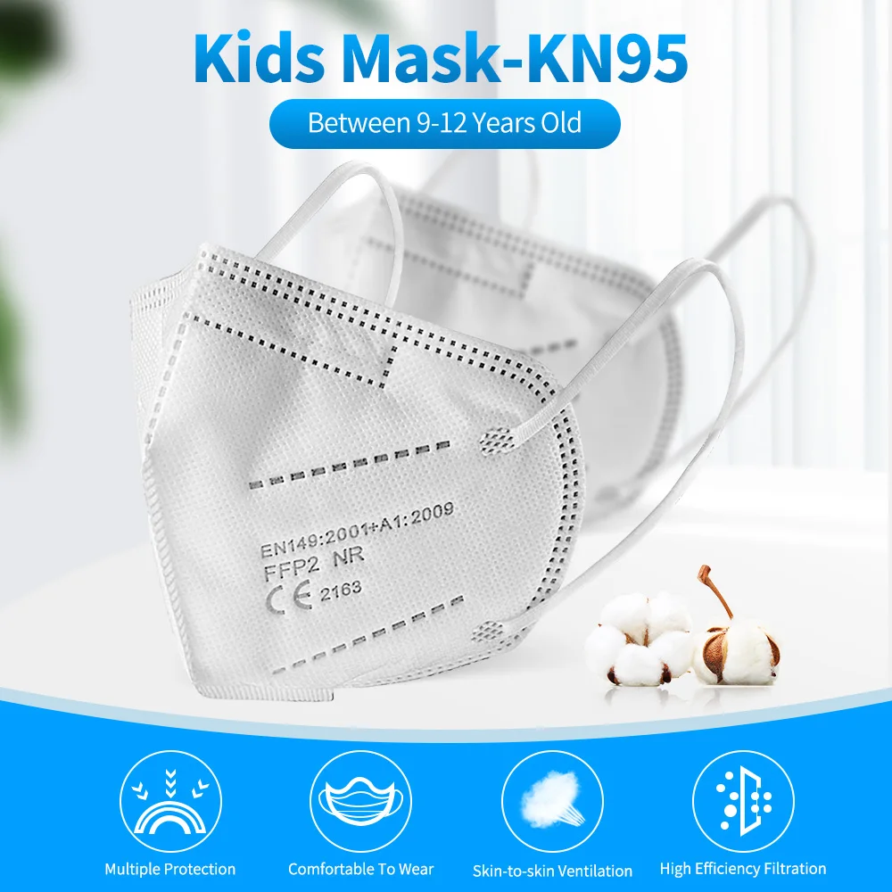 FFP2 Mask Children KN95 Kids Face Mask 5 Layers Reusable Protective infantil mascarillas fpp2 ni&ntilde;os 9-12 Years Children's mask face mask