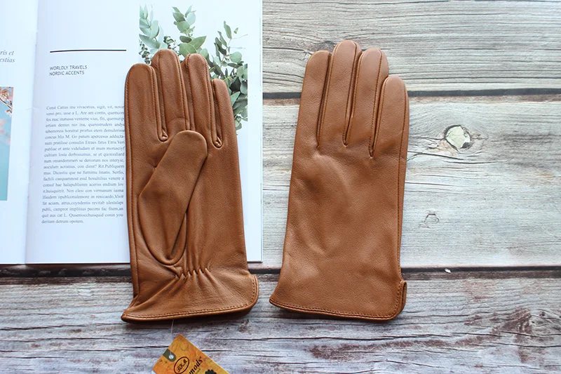 Summer Driving Sheepskin Gloves Men's Thin Touch Screen Leather Unlined Fashionable and Simple Motorcycle Riding Gloves