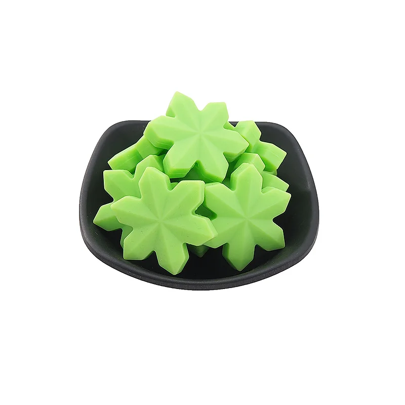 Green Chenkai 50 шт. силиконовые снежинки бусины детская игрушка для прорезывающихся зубов с героями мультфильмов BAP бесплатно для DIY ребенка Soomthing кормящих соски цепи Подарки - Цвет: Green