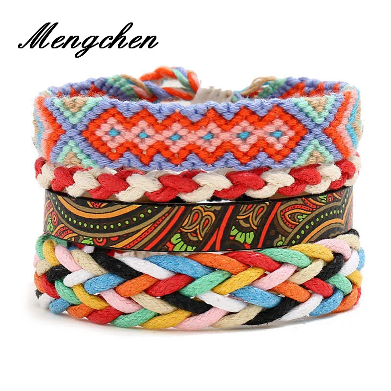 

3/4pcs/set Beads Layers Stack Bracelets Sets For ManSeries Boho Gypsy Hippie Punk Beige Cord Wrap Black Brown Leather Wooden