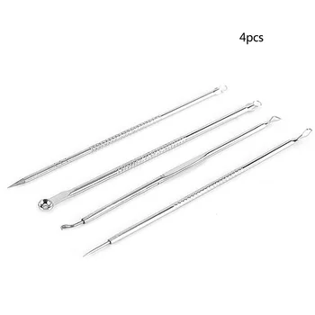 

4PCS Premium Blackhead Whitehead Safety Pimple Spot Comedone Extractor Treatments Extractor Remover Face Skin Care Tool Kit
