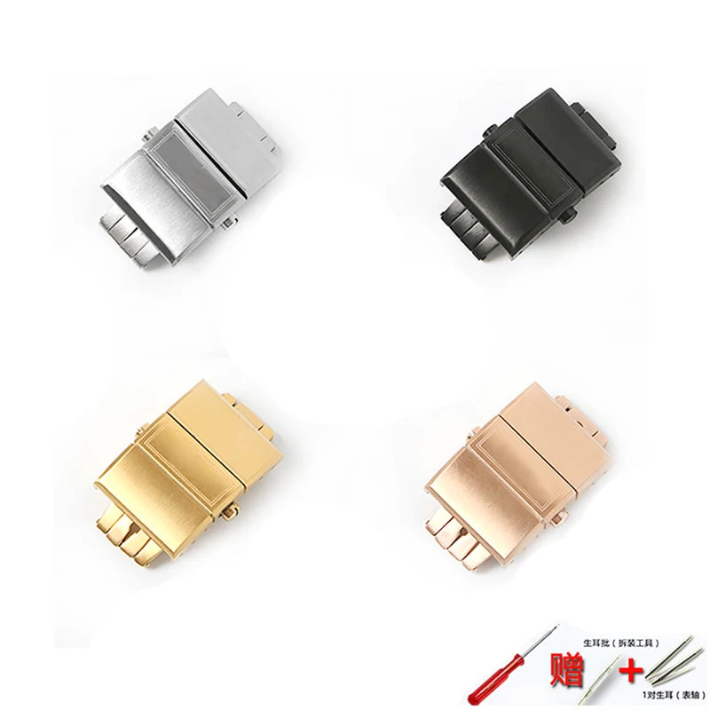 

Watch accessories 20mm folding buckle for Athens watch series Ulysse Nardin silicone rubber sports strap stainless steel buckle