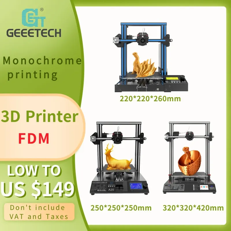 Geeetech A10,  A20, A30 Pro, Mizar FDM DIY 3D Printer, High quality printing, Mizar Upgraded MCU & touchscreen & TMCC2208 drive