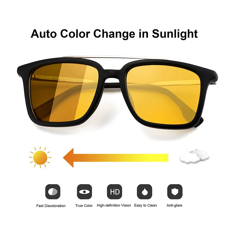 

2020 Aviation Car Driver Day Night Vision Goggles Photochromic Polarized Sunglasses Anti-glare Driving Sun Glasses UV400 Oculos