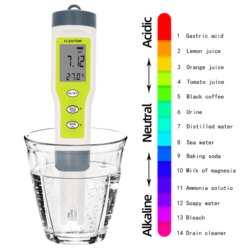 Профессиональный Цифровой тест воды er 4 в 1/3 в 1 тест EC/TDS/PH/TEMP контроль качества воды тест er комплект для бассейнов питьевой воды