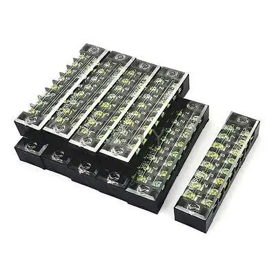 

10x 600V 15A 8P Screw Electric Barrier Terminal Block Strip Cable Connector