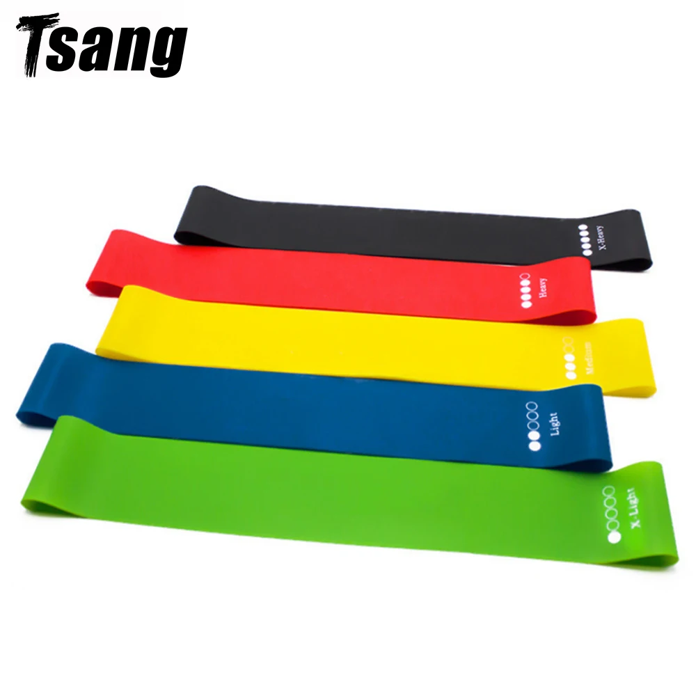 

Tsang 5 Colors Yoga Resistance Rubber Bands Home Fitness Equipment 0.35mm-1.1mm Pilates Sport Training Workout Elastic Band