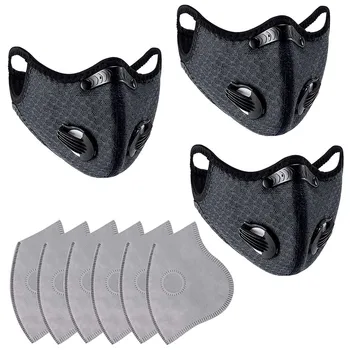 

3pcs Face Mask With 6pcs Gaskets Adult Reusable Facemask Mouth Muffle Skin Care Mascarilla Reutilizable Mouth Mask Masque