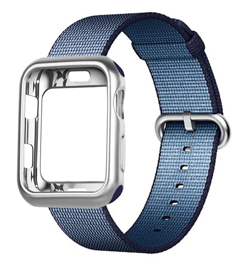 Чехол+ ремешок для apple watch band тканый нейлон apple watch 4 3 band 44 мм/40 мм iwatch band 42 мм/38 мм correa браслет аксессуары для часов