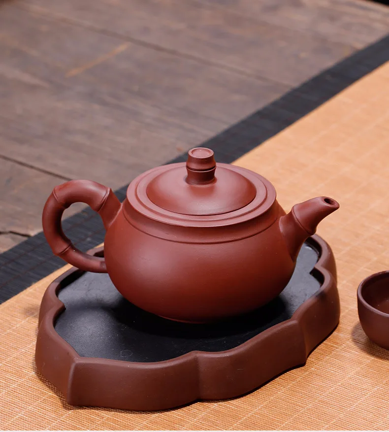 Half-handmade Yixing Clay Teapot Raw Ore Purple Clay zhu jie hu Gift Customization Tea Pot Wholesale a Generation of Delivery Ra