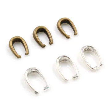 

8x6mm 40pcs Antique Bronze Silver Plated Clasps Pinch Bails Handmade Charms Pendant:DIY for bracelet necklace