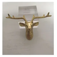 Elk ทองแดงตกแต่งบ้านตู้เสื้อผ้าประตูตู้จับทองเหลืองหัวกวางตะขอแขวน Rack Wall Mount เฟอร์นิเจอร์ฮาร์ดแวร์ 5