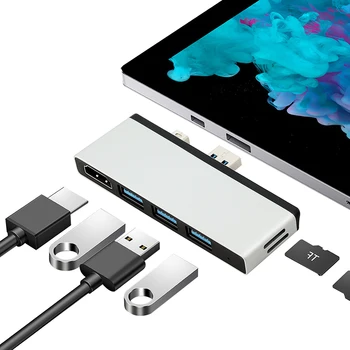 

USB 3.0 Type-C Hub To HDMI Adapter 3 USB Hub with Hub 3.0 TF SD Reader Slot for Surface Pro 4/5/6
