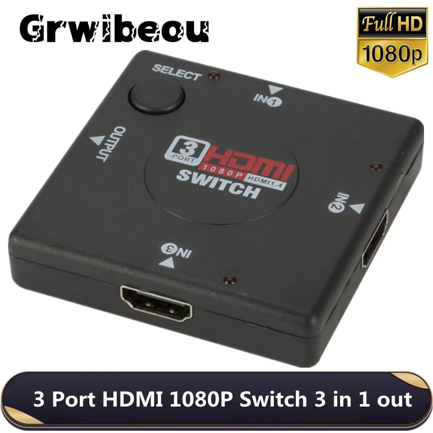 Мини-HDMI-переключатель Grwibeou 3 входа 1 выход порта | Компьютеры и офис