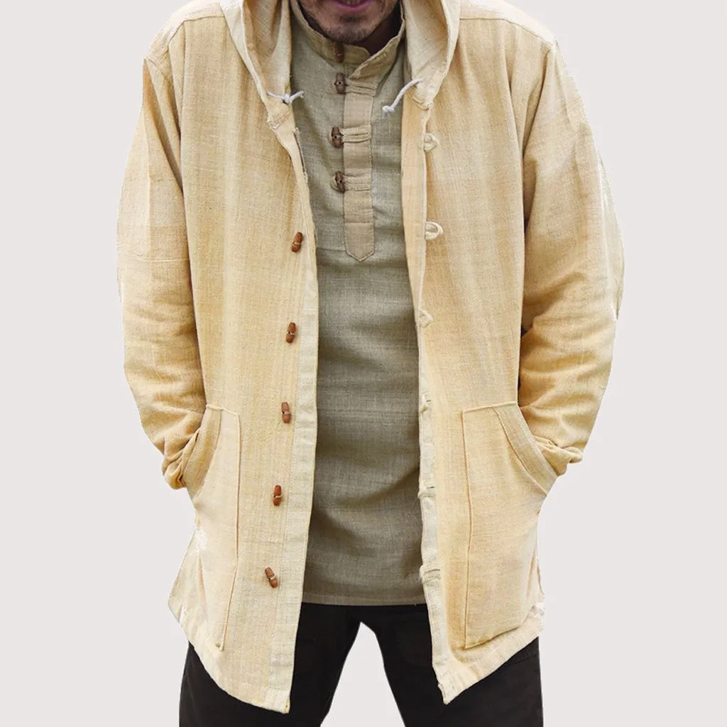 Winter denim vests men Jacket Mens Ethnic Style Long Sleeve Loose Casual Shirt Hooded Coat Blouse Tops свитшот куртка мужская |