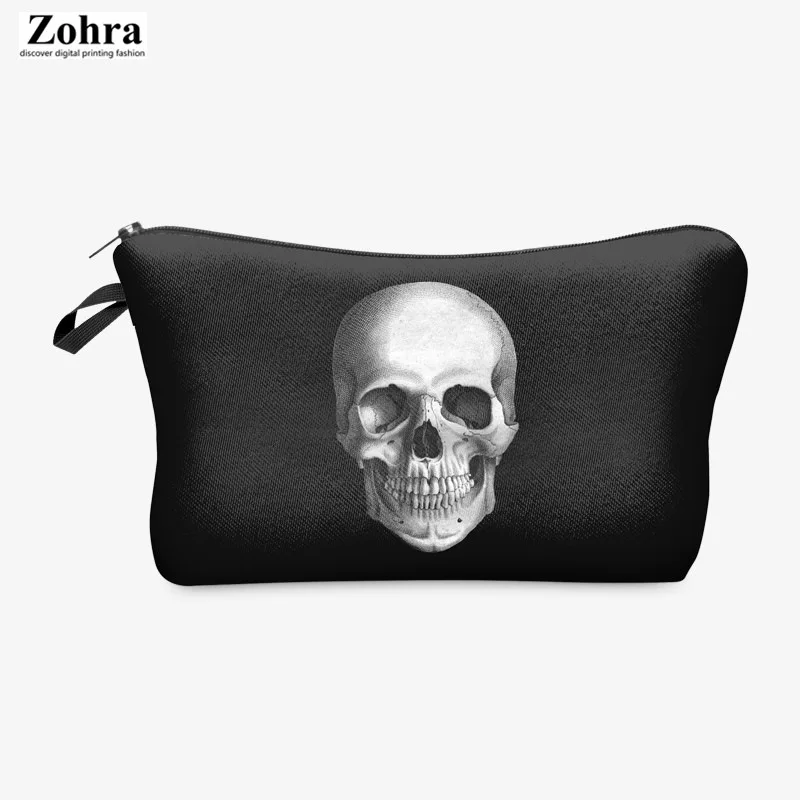 

Zohra Origional Polyester Makeup Bag 3D Digital Printing Skull Carrying Washed WOMEN'S Bag