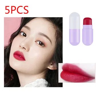 

5pcs Lip Makeup Lipstick Set Capsule Lipstick Lip Gloss Long Lasting Moisture Cosmetic Lipstick Sexy Red Lip Matte Make Up TSLM2