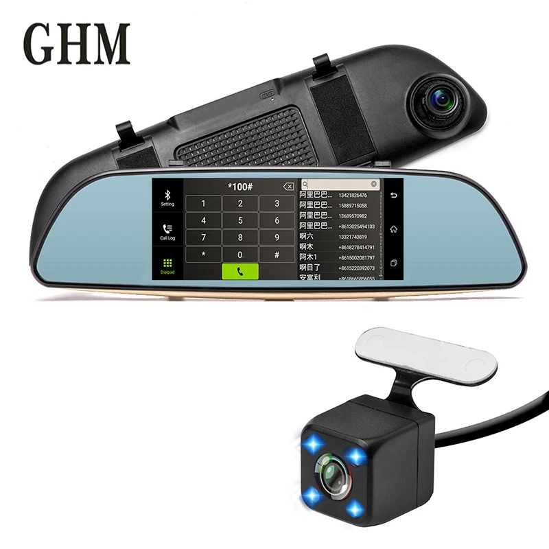 Hd 7 ''Gps сенсорный экран двойной объектив Dvr Автомобильная камера рекордер