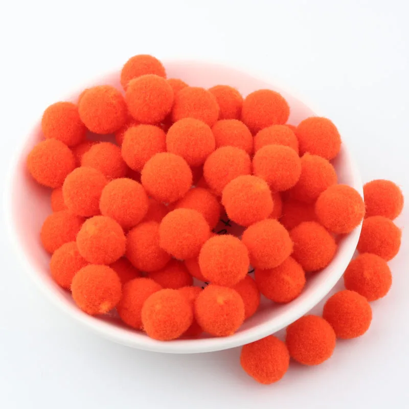 12 orange red Пушистый мини большой помпон Мягкие плюшевые помпоны pompy 10 мм 15 мм 20 мм 25 мм Шары помпоны Pompones Manualidades DIY ремесло 100 шт - Цвет: 12 orange red